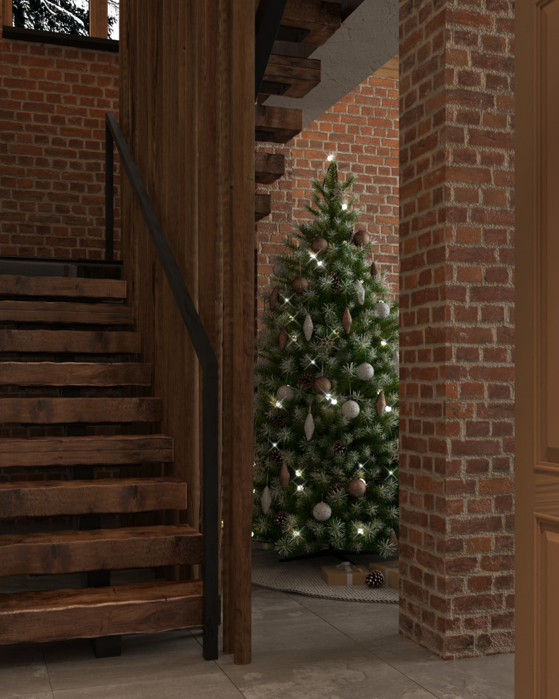 дизайн-проект интерьера деревянного загородного дома