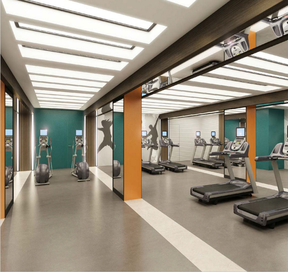 Интерьеры фитнес-центра ЖК "Jazz"
