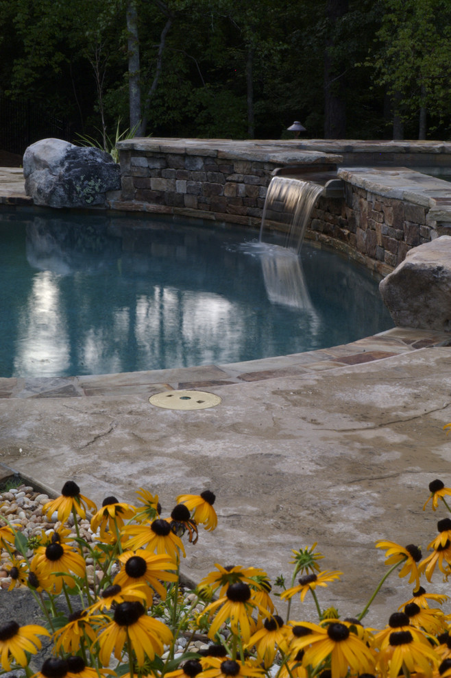 Mountain style pool photo in Atlanta