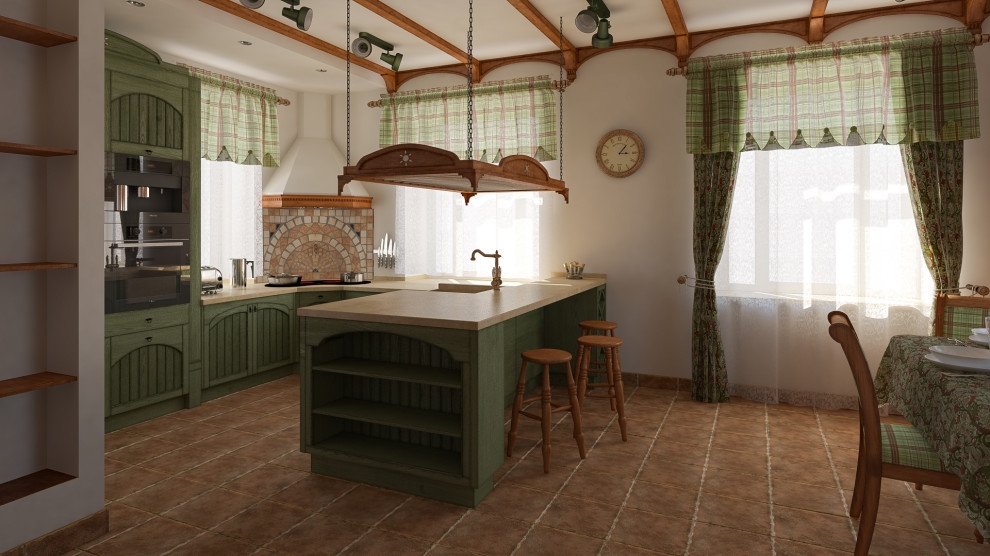 Кухня в загородном доме