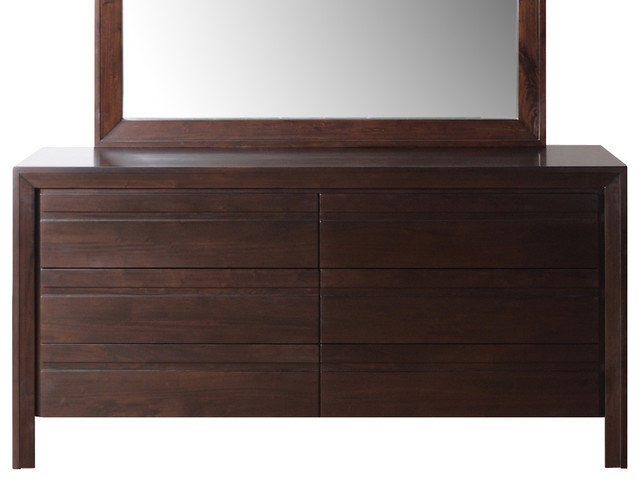 Modus Element 6 Drawer Dresser Chocolate Brown Transitional