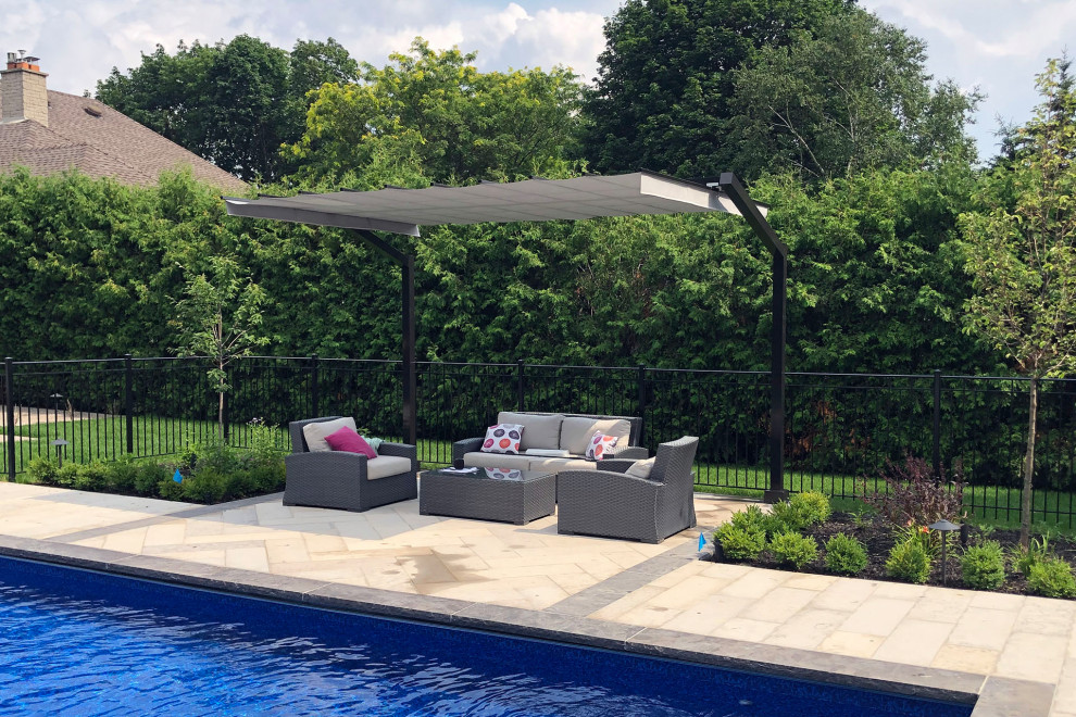 Freestanding Retractable Canopy, Etobicoke Contemporary Patio
