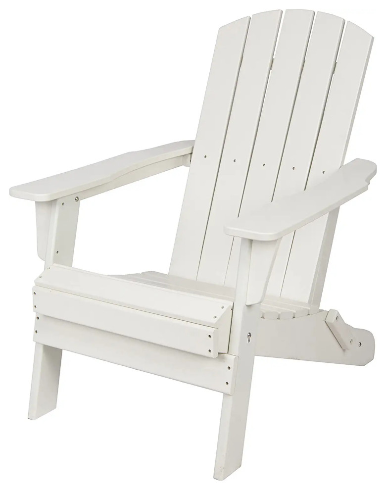 Folding Adirondack Chair, Weatherproof HDPE Construction With Wide Arms