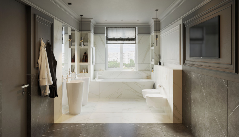 Ванная с зоной прачечной