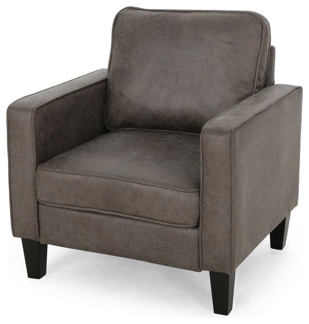 Elizabeth Contemporary Microfiber Club Chair Transitional Armchairs