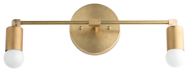 Mid Century Raw Brass 2 Bulb Vanity Light Transitional Bathroom Lighting By Peared Creation Houzz Mid Century Raw Brass 2 Bulb Vanity, Mid Century Modern Vanity Lights Canada