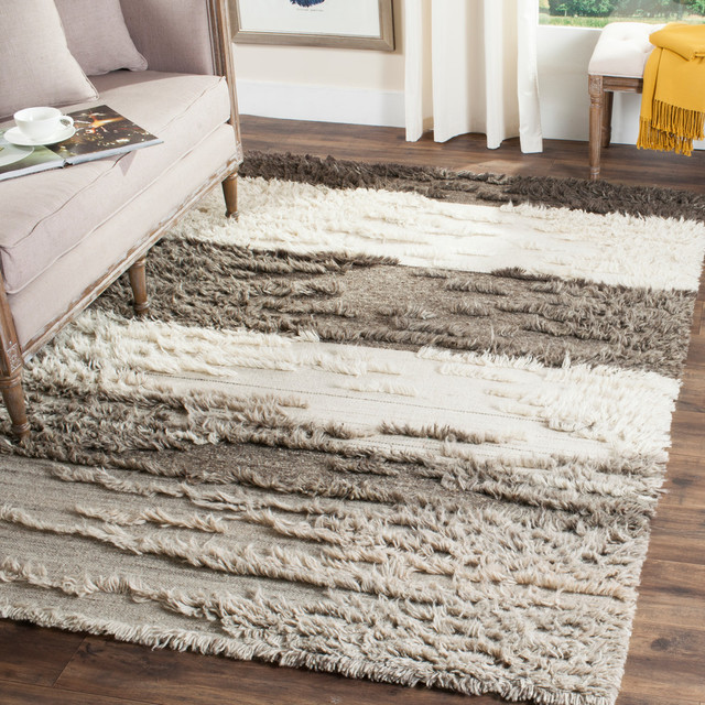 Safavieh Kenya Kny226a Ivory Gray Rug Contemporary Area Rugs Safavieh Kenya Hand Knotted Rug Ivory Gray