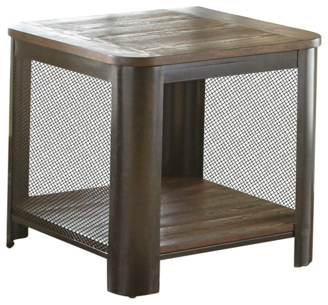 Steve Silver Barrow End Table in Mocha Finish BW200E Industrial