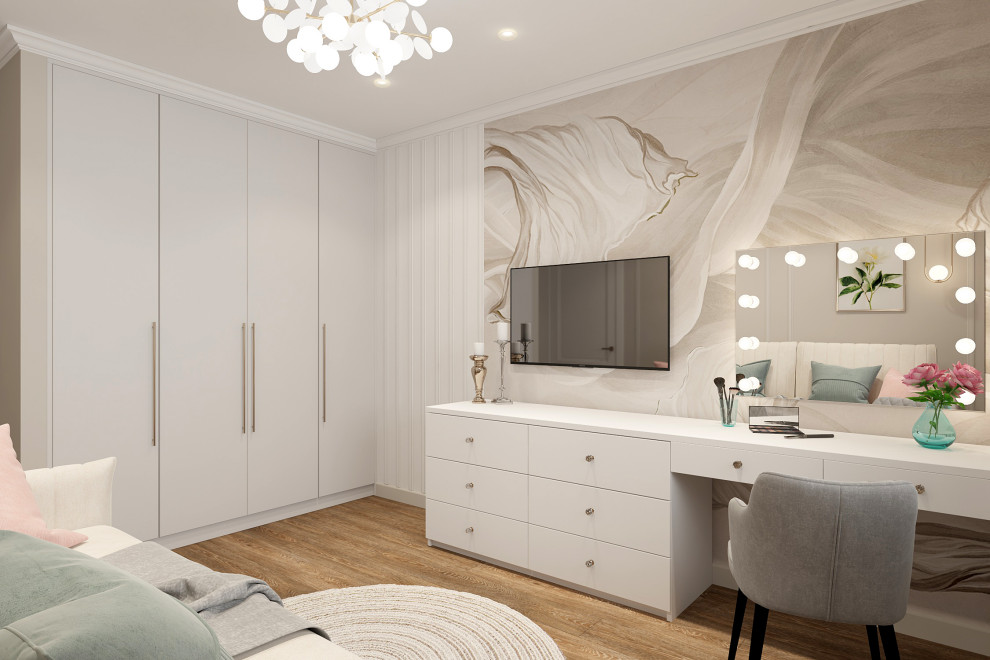 Двухкомнатная квартира 56 кв. м. в стиле неоклассика, в доме серии П-44Т