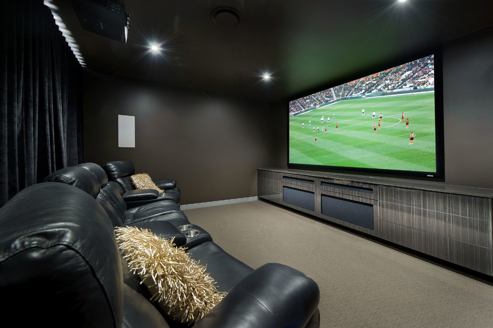 Inspiration for a contemporary home theatre in Sydney.