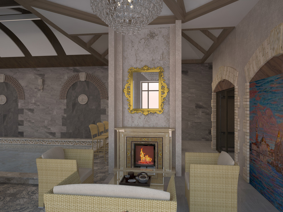 Дизайн-проект зоны бассейна и СПА  особняка Шато