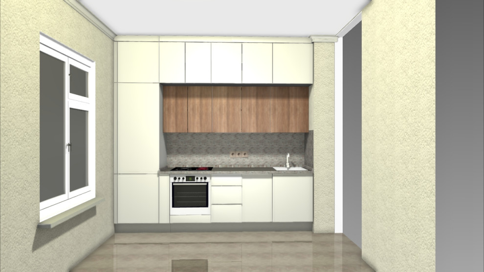 Кухня с интегрированными ручками Инфинити