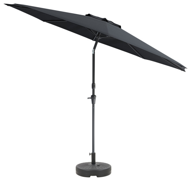 Corliving 10Ft Uv And Wind Resistant Tilting Patio Umbrella And Base