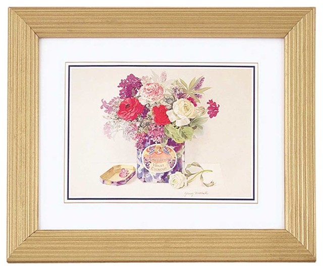 Floral Print Wood Frame Set of 4 9.5" x 11.5" Wall Art Traditional