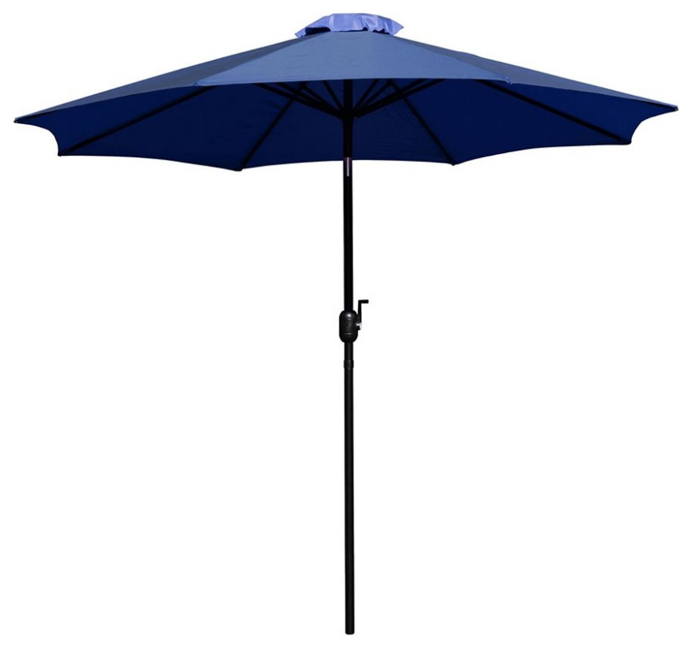 Flash Furniture 9 FT Round Aluminum Umbrella with 1.5" Diameter Pole in Navy
