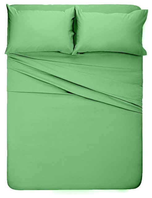 600tc Solid 100 Cotton 1 Piece Fitted Sheet 15 Deep Expanded Queen Sage