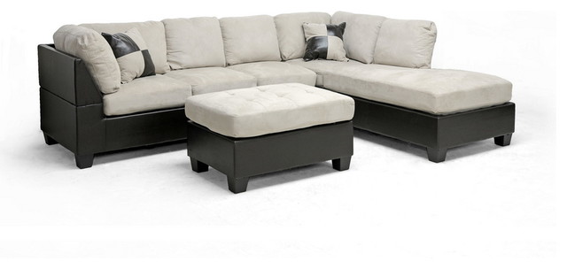 Mancini Modern Sectional Sofa and Ottoman Set