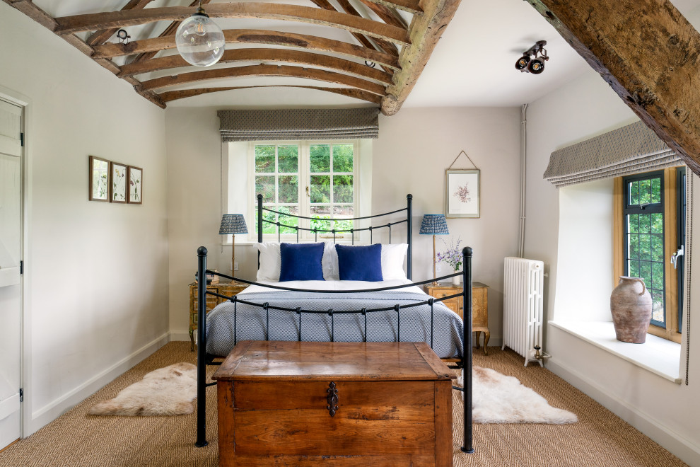 Design ideas for a rural bedroom in Devon.