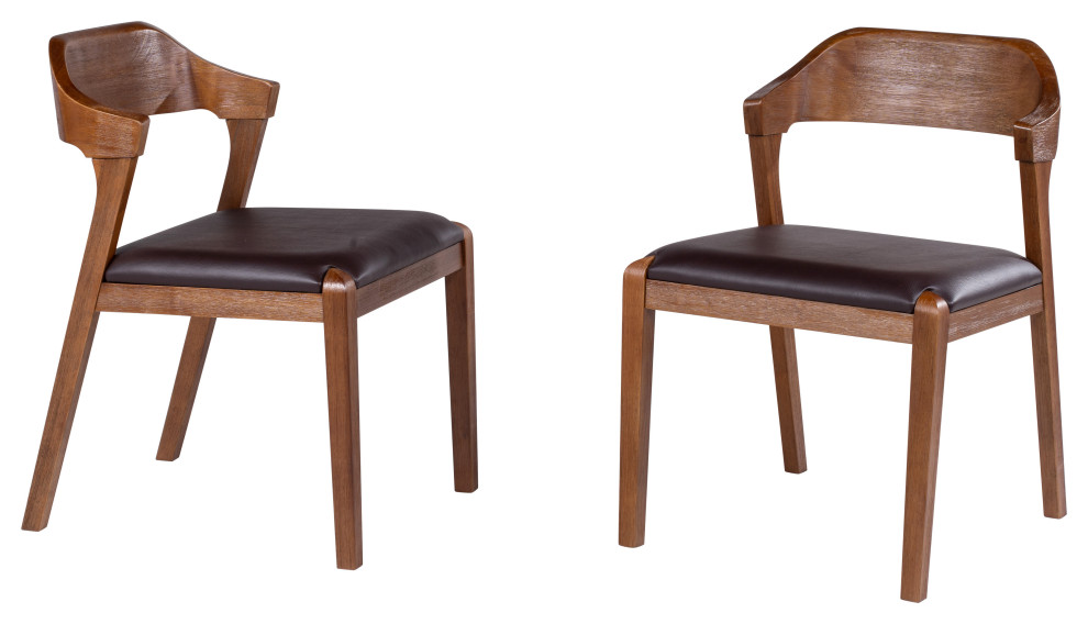 Rasmus Dining Chair, Chestnut WireBrush, Set of 2 Midcentury