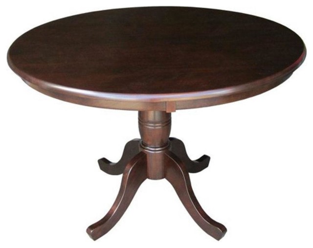 Round 36 Solid Wood Dining Table With Pedestal Base