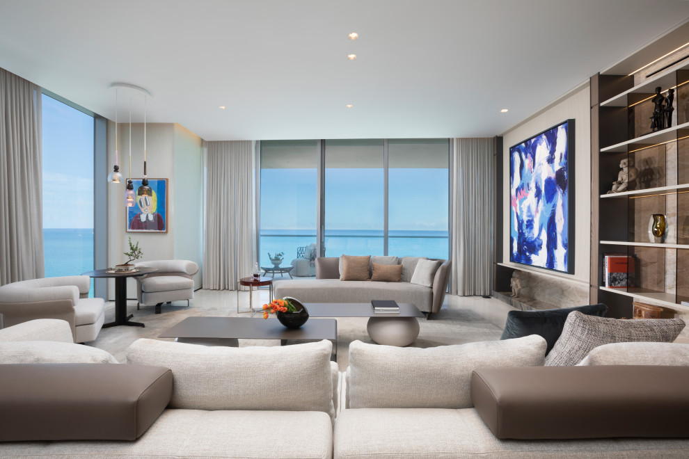 A Turnberry Ocean Club Elegant Home - Contemporary - Living Room ...