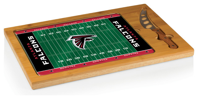 Atlanta Falcons Icon Cutting Board and Tray and Knife Set, Football Design