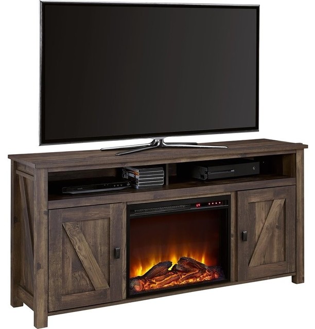 Altra Furniture Farmington 60" Fireplace TV Stand, Heritage Pine