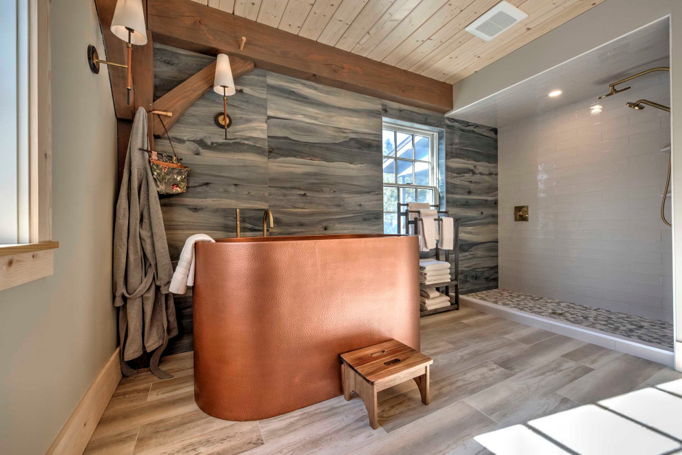 Primary Bath with Copper Tub - West Dover, VT