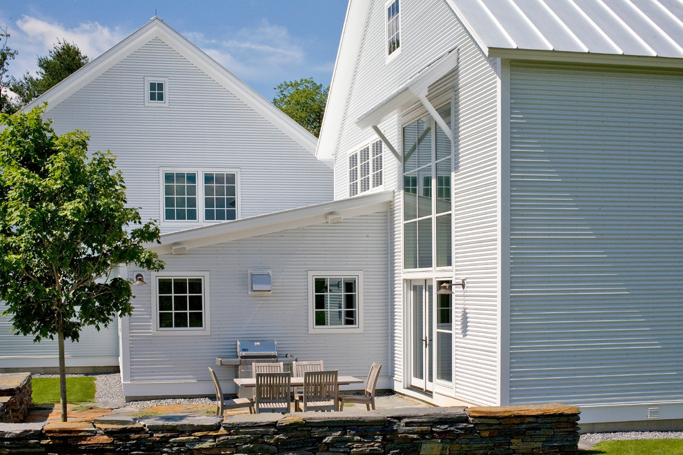 This is an example of a contemporary white exterior in Boston.