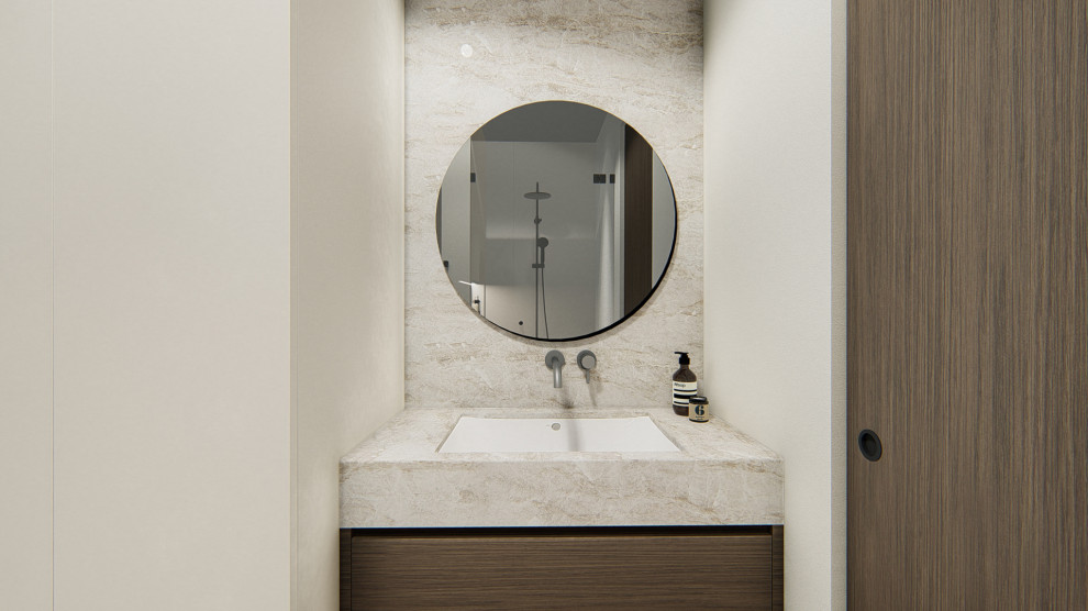 Contemporary bathroom in Melbourne.