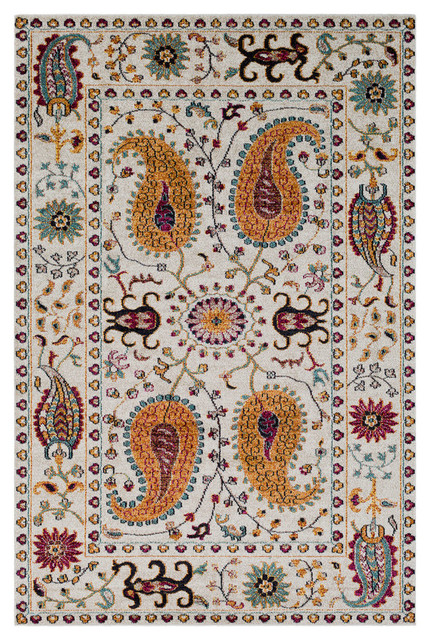 Anika Area Rug, White - Mediterranean - Area Rugs - by ...