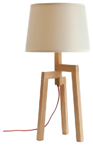 Contemporary Wooden Table Lamps With Artistic Fabric Shade