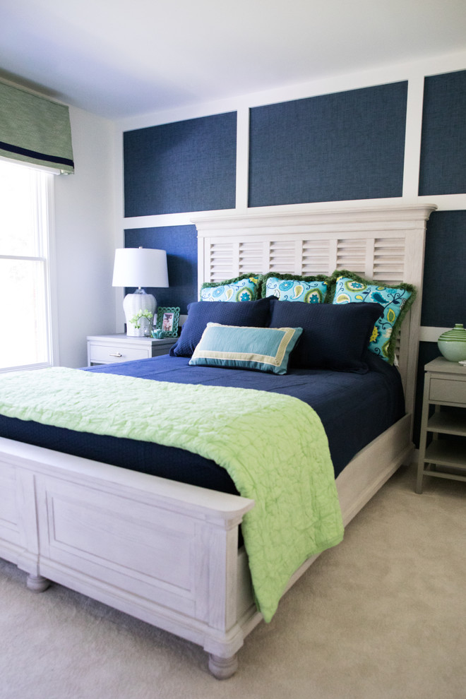 This is an example of a transitional bedroom in Baltimore.