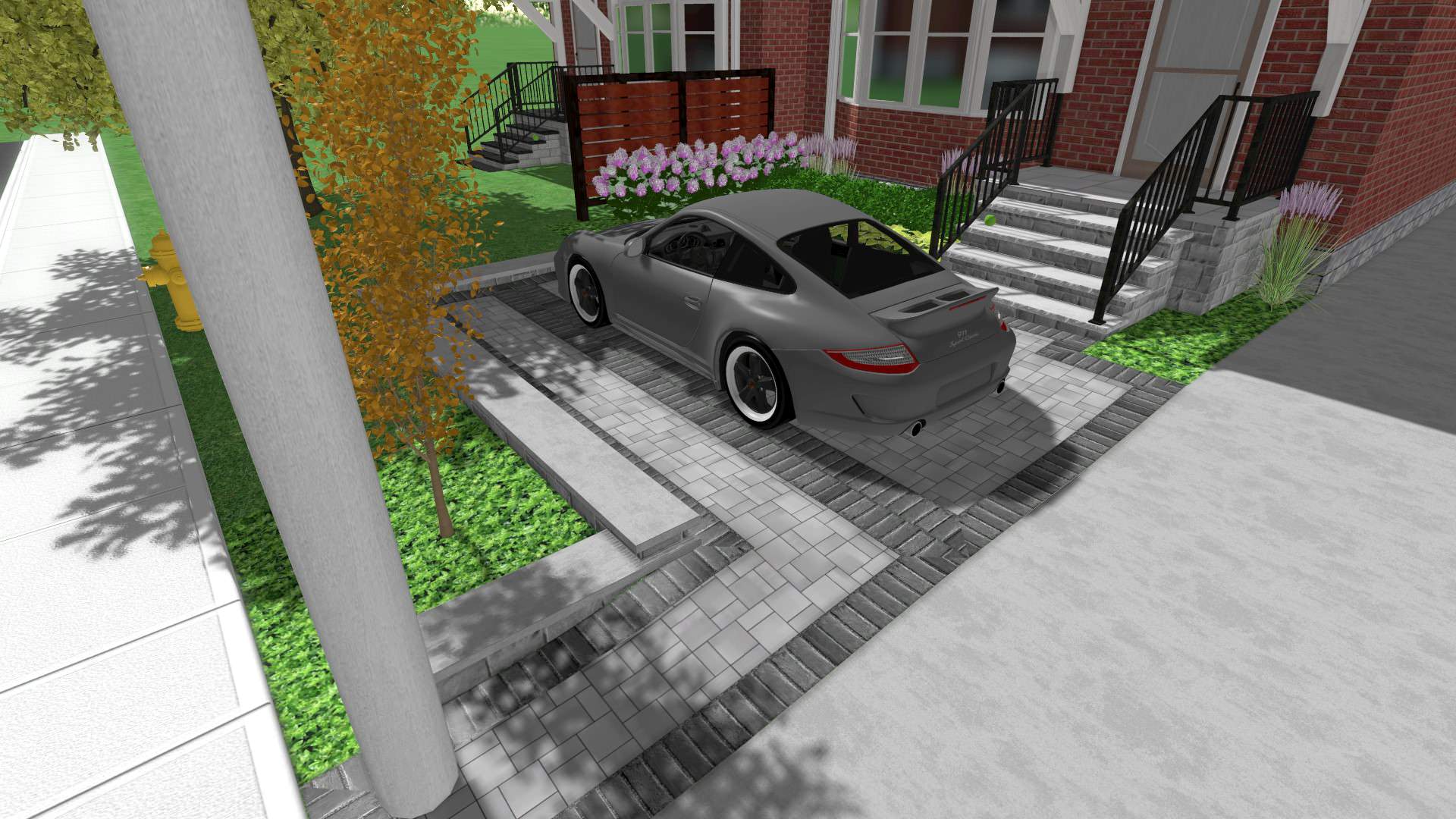 Front Yard Parking Pad 3D Design