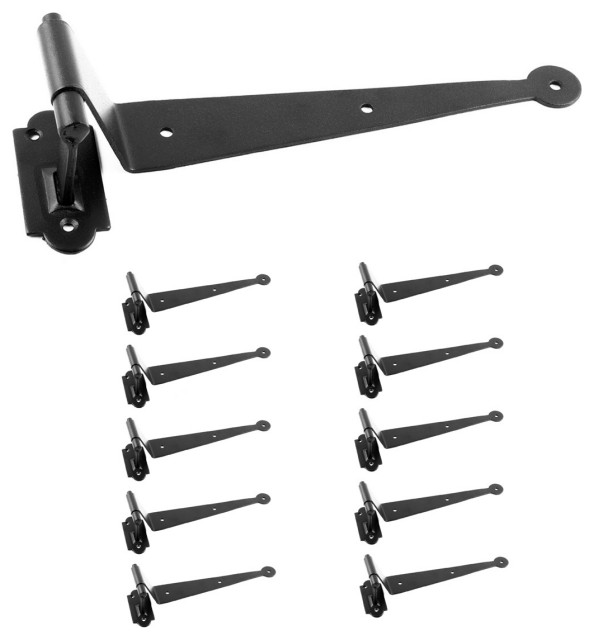 Black Offset Strap Hinge Lift Off Pintle Hinges Cast Iron 11 3/4" L