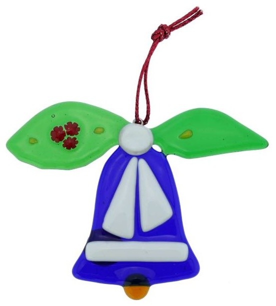 GlassOfVenice Murano Glass Bell Christmas Ornament - Blue