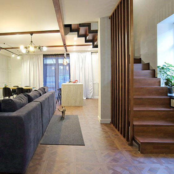 Реализованный интерьер таунхауса в Афонино