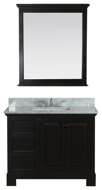 Richmond 42 Bathroom Vanity With Carrera Marble Top Transitional Richmond 42 Bathroom Vanity With Carrera Marble Top Espresso