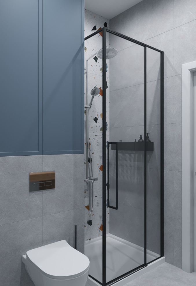 Душевая в голубых оттенках