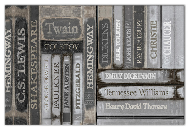 Famous Authors Books Canvas Wall Art - Contemporary - Prints And