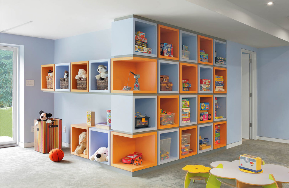 This is an example of a transitional kids' playroom in New York.