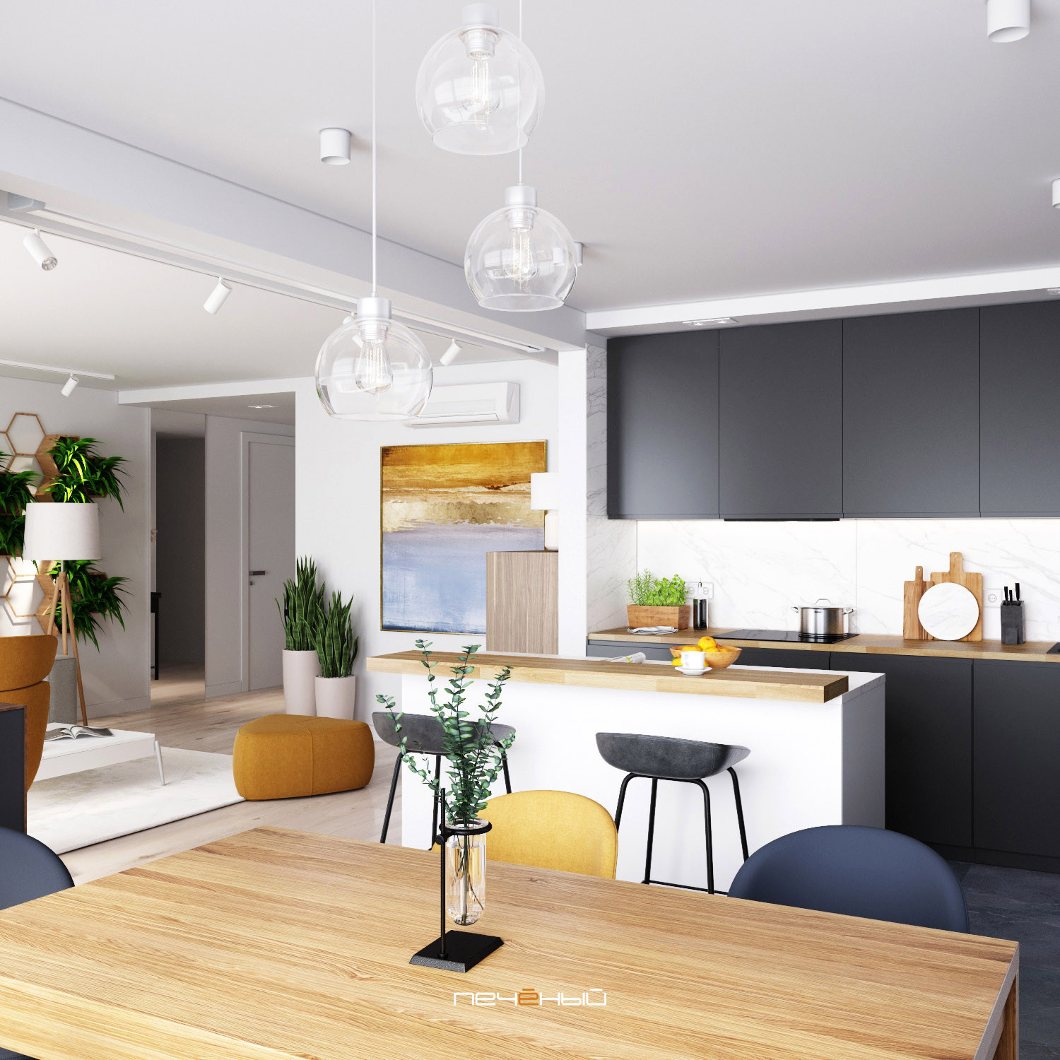 Квартира у Парижа с современным дизайном