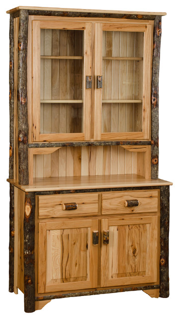 Rustic Hickory 2 Door Hutch With, Rustic China Cabinet