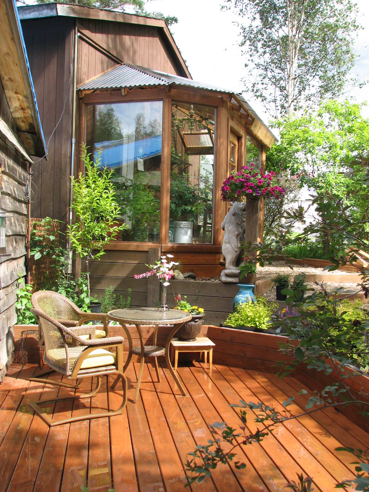 Deck and greenhouse