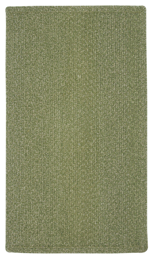 Manteo Vertical Stripe Braided Rectangle Rug, Deep Green, 1'8"x2'6"