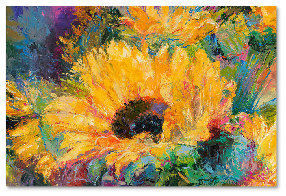 Richard Wallich 'Blue Sunflowers ' Canvas Art, 24 x 16