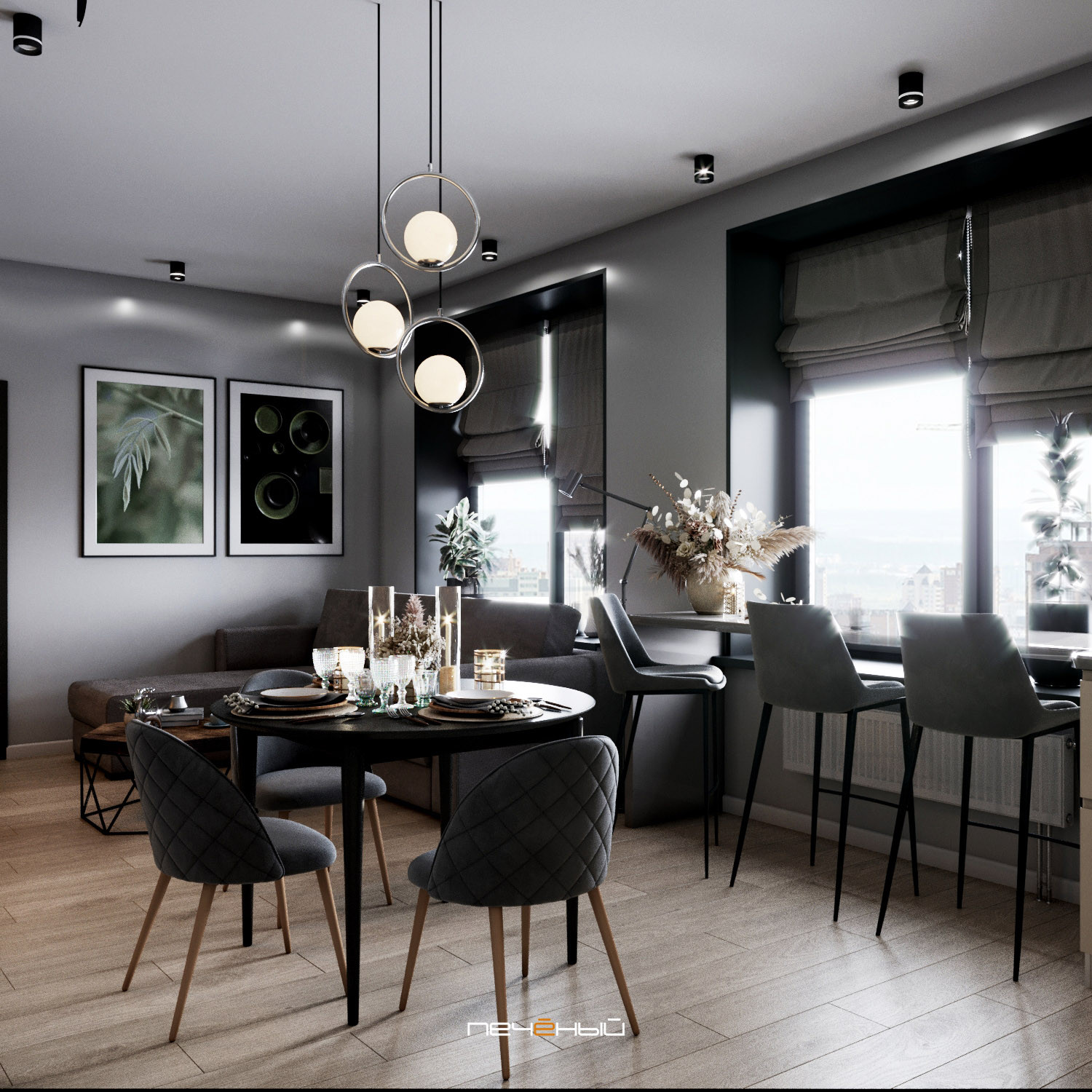 Очередной дизайн-проект трёхкомнатной квартиры