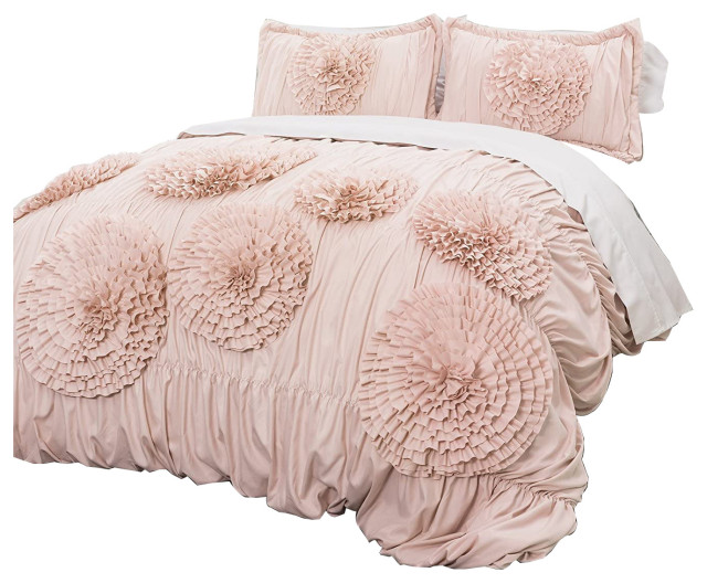 Serena Comforter Pink Blush 2Piece Set Twin xl Traditional