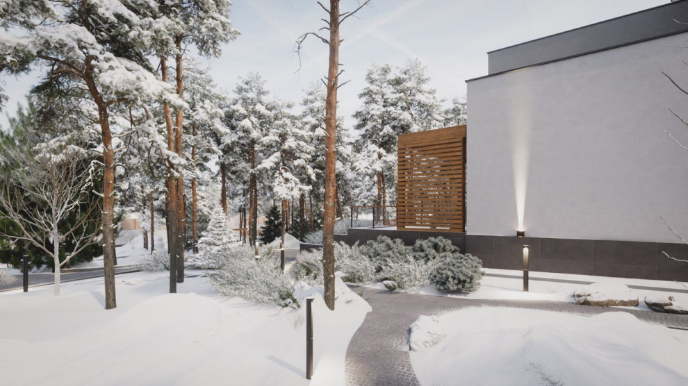 Реконструкция современного дома (зима)