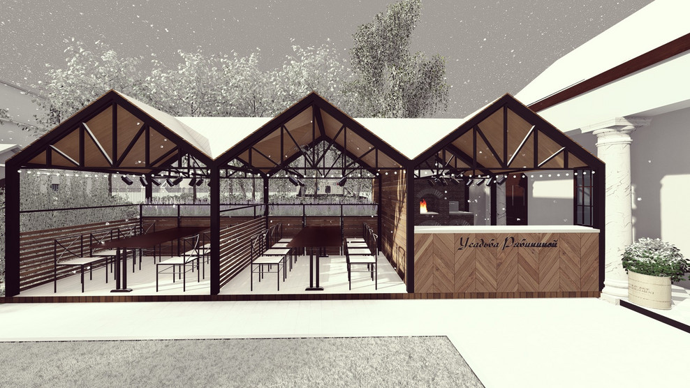 Летнее кафе на территории усадьбы Т. Рябининой